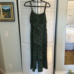 Medium green floral midi lulus jumpsuit
